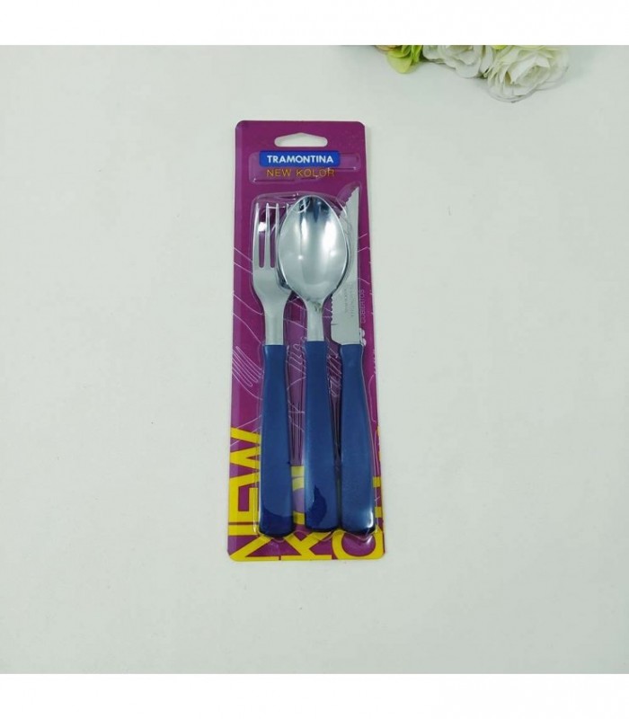 KIT.CUBIERTOS 3PCS AZUL NEW C.TRAMON 23199-169