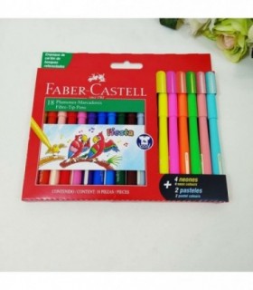 PINCEL FABER FIESTA 18PC NEON PASTEL 5336 022330