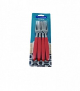 TENEDOR ROJO 12PCS TRAMONTINA 23362-970