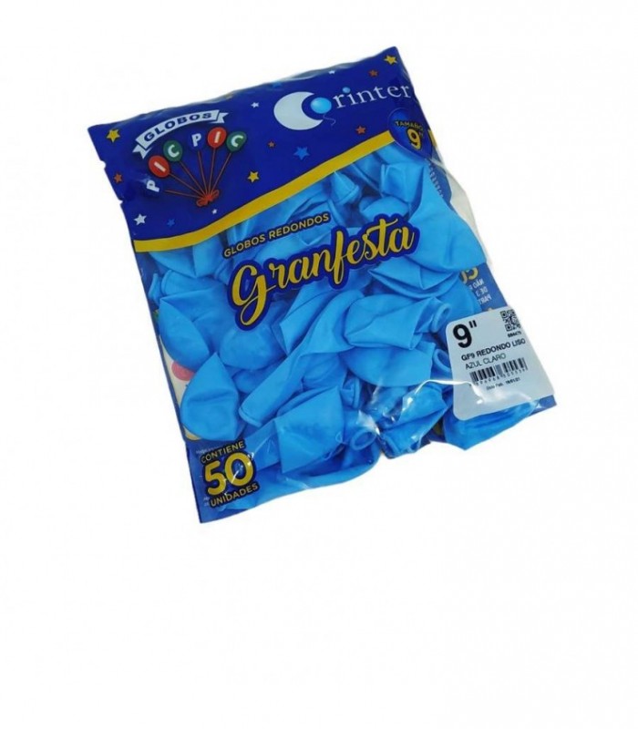 GLOBOS AZUL CLARO 50PCS N9 CORINTER 305539