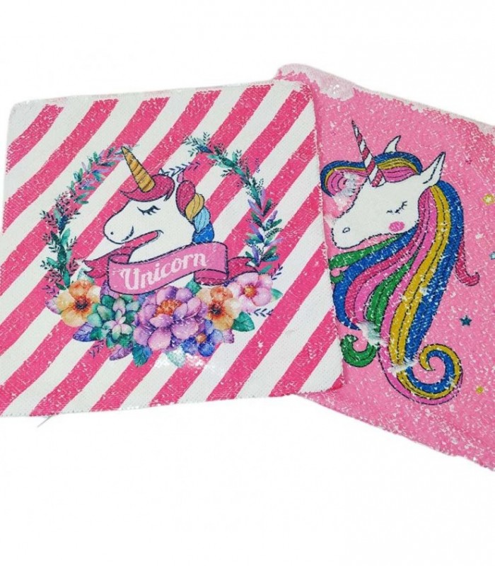 FUNDA  C/ LENTEJUELA UNICORNIO 40-40CM 96756