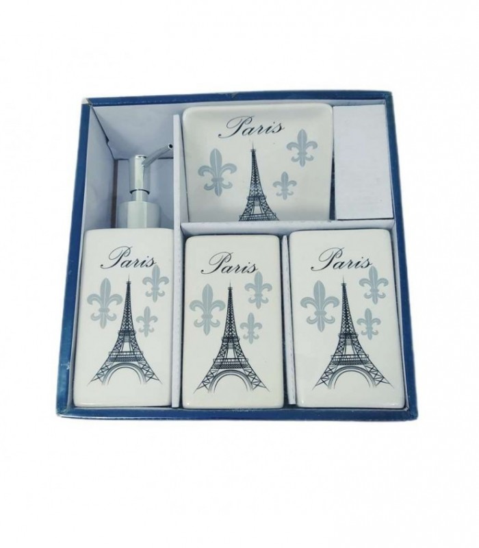 KIT.PARA BAÑO 4PCS PARIS PORCELANA 110495
