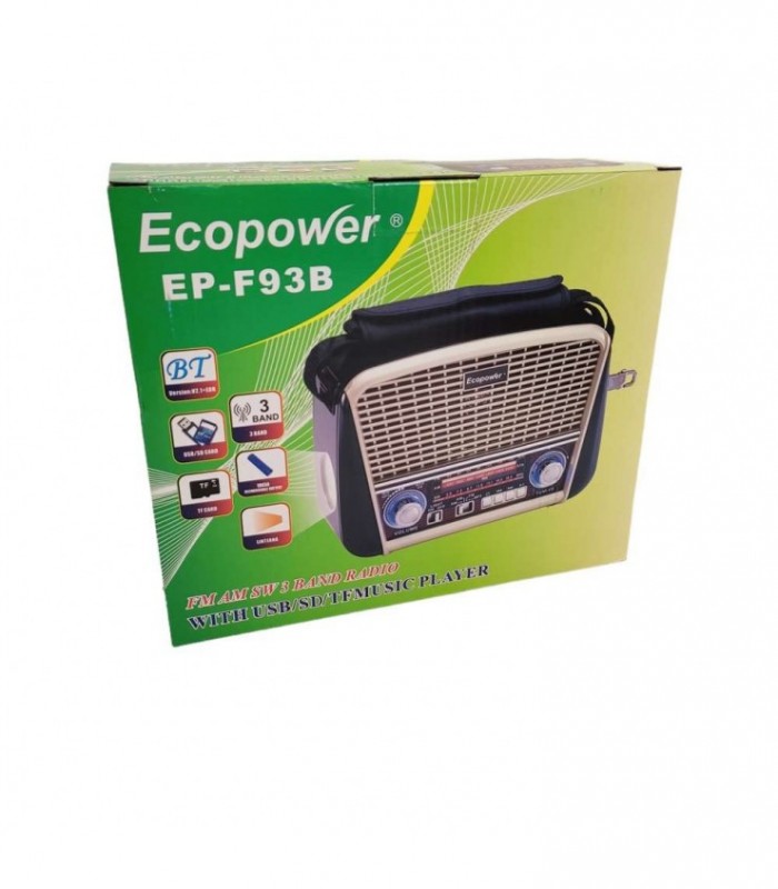 RADIO ECOPOWER AM-FM BT USB SD EP-F93