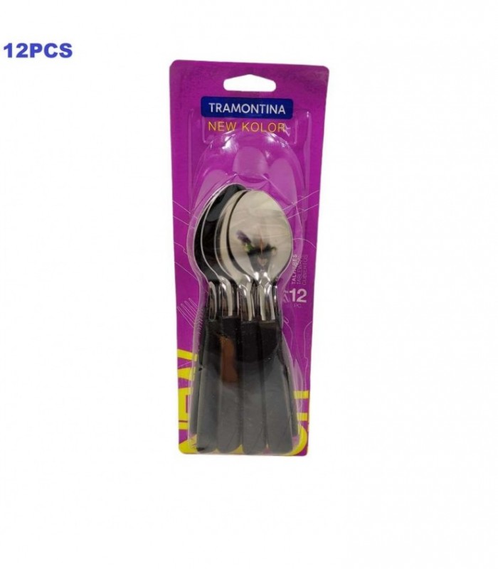CUCHARA 12PCS NEGRO NEW KOLOR TRAMONTINA 23163-900