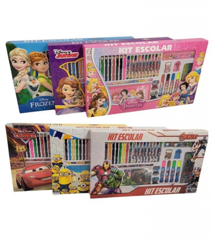 KIT ESCOLAR  CARS/FROZEN/PRINCESA 32PCS 110074