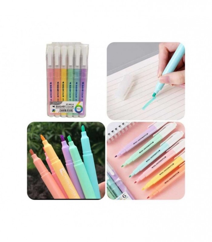 PINCEL MARCADOR 6PCS SUGAR COLOR ST-891-6