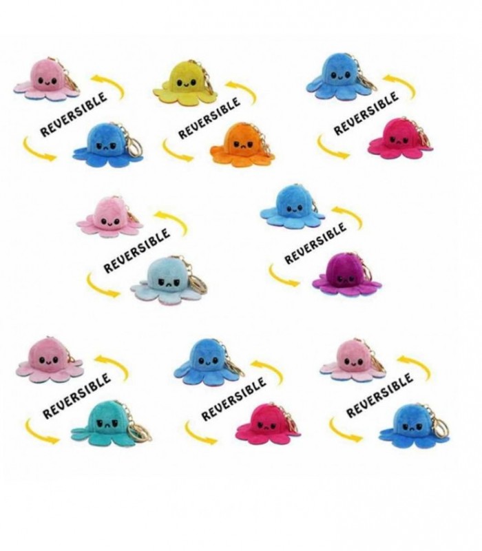 LLAVERO PULPO WSP REVERSIBLE COLOR 11CM 122375