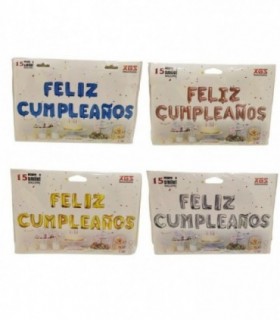 GLOBO FELIZ CUMPLEAÑOS 15PCS 4C 125356