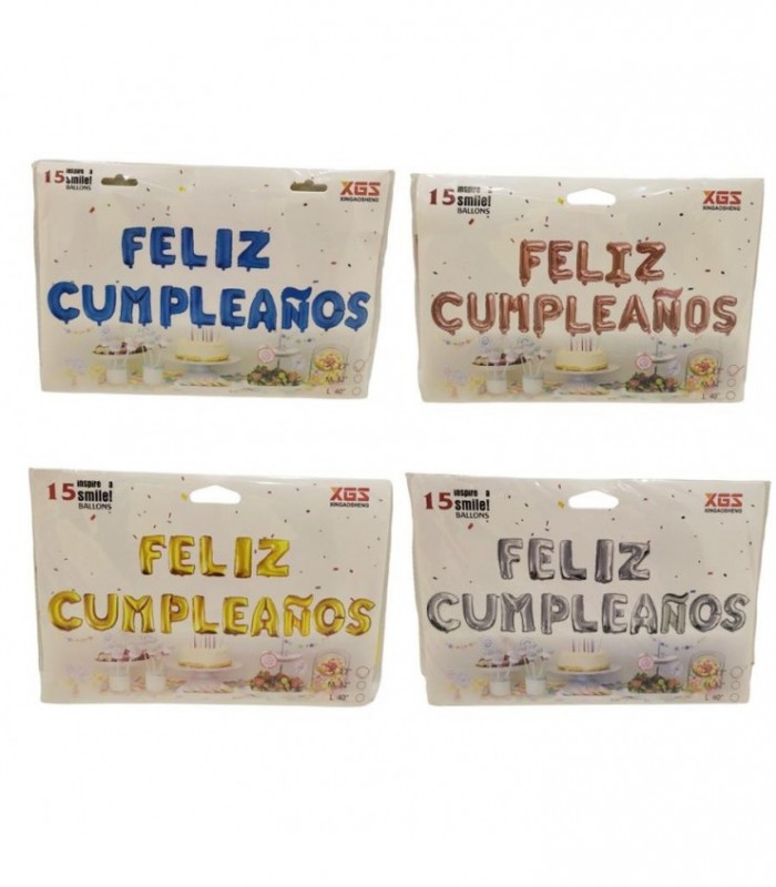 GLOBO FELIZ CUMPLEAÑOS 15PCS 4C 125356