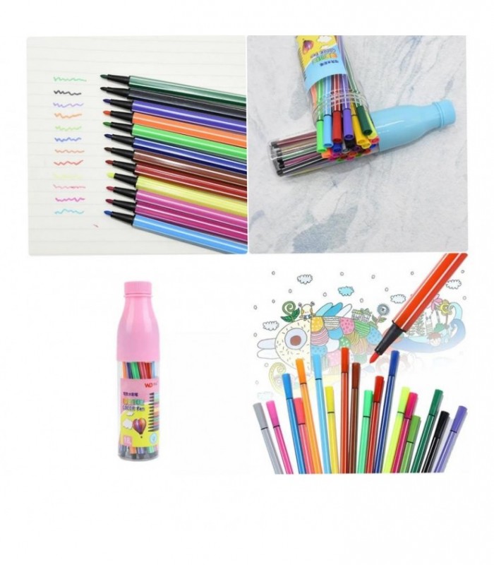 PINCEL 12PCS TUBO ROSA-CELESTE WD-01