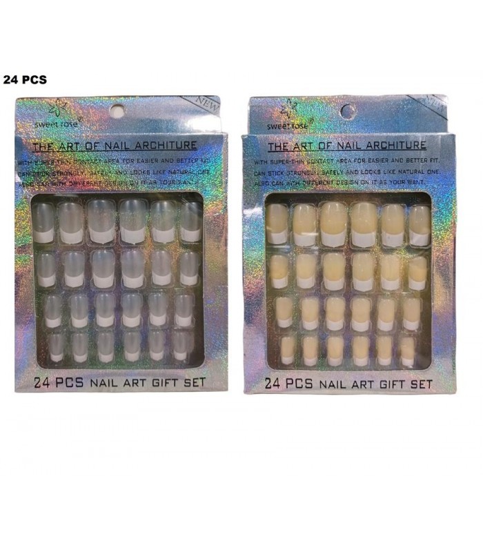UÑA POSTISA PINTADA 24PCS SWEET ROSE MT2078