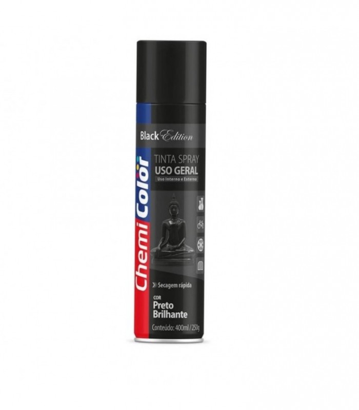 PINTURA SPRAY 400ML NEGRO BRILLANTE CHEMI 140611