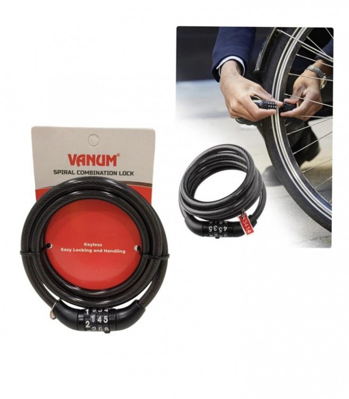 CANDADO BICICLETA 8MMX120CM LOCK VANUM 86920