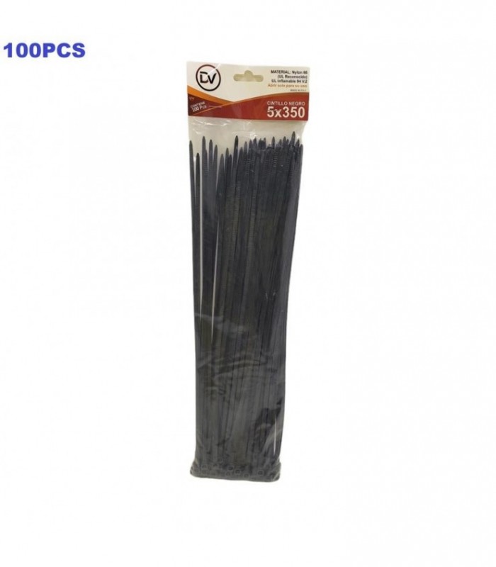 PRECINTA 5X350MM 100PCS NEGRO 7368 DV 62517