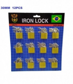 CANDADO CART 12PCS 30MM IRON LOCK 126771