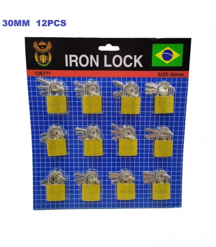 CANDADO CART 12PCS 30MM IRON LOCK 126771