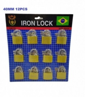 CANDADO CART 12PCS 40NN IRON LOCK 126772
