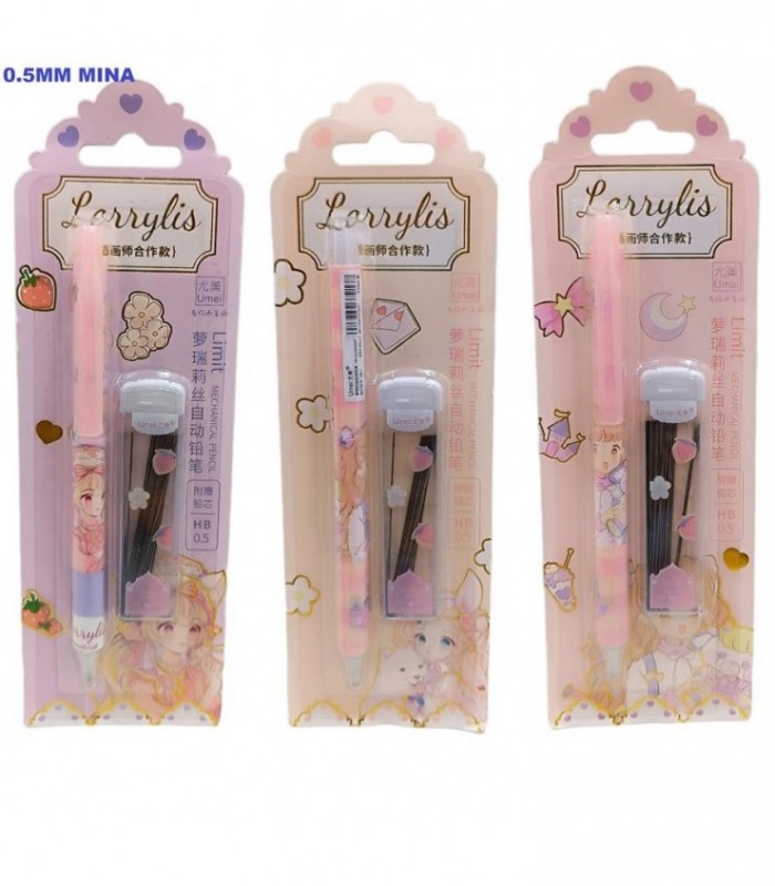 LAPIZ MINA 2PCS 0.5MM ROSA NENA CART YM-A2696