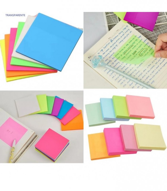 PAPEL STICK TRANSPARENTE COLOR 10C 50H P71