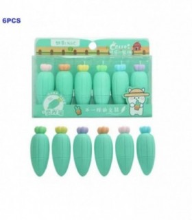 MARCADOR MINI ZANAHORIA 6PCS VERDEXC-016