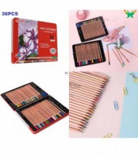 LAPIZ DE COLOR 36PCS LATA ACUARELA ZIBOM P-5136