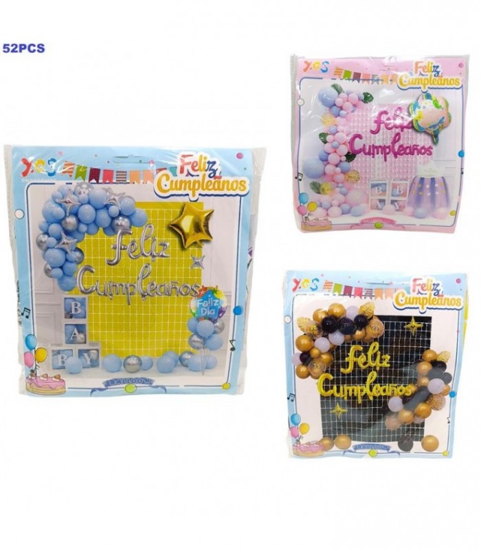 GLOBO KIT 52PCS FELIZ CUMPLEAÑOS 4C 127836