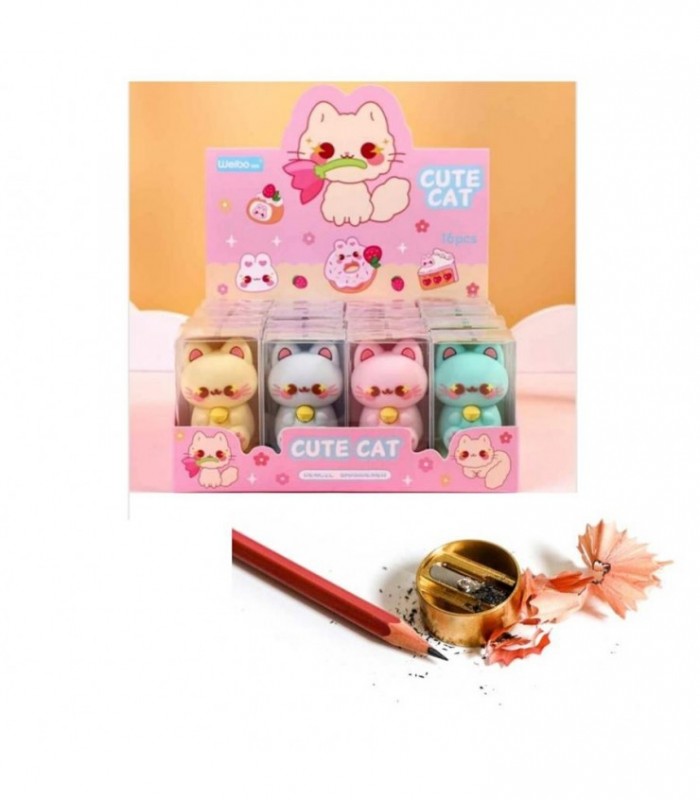 SACAPUNTA MINI GATITO 4C WB-71028