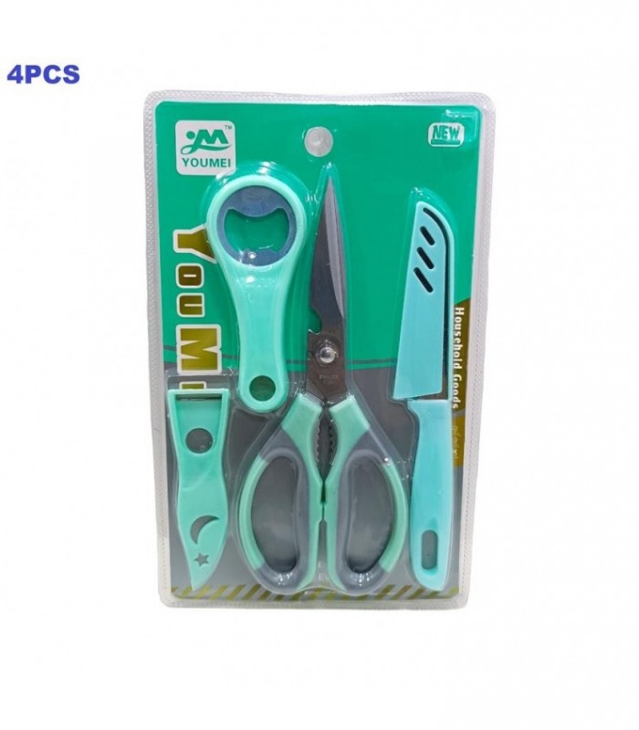 TIJERA KIT.4PCS C-ABRIDOR-CUCHILLO CART.Y-260