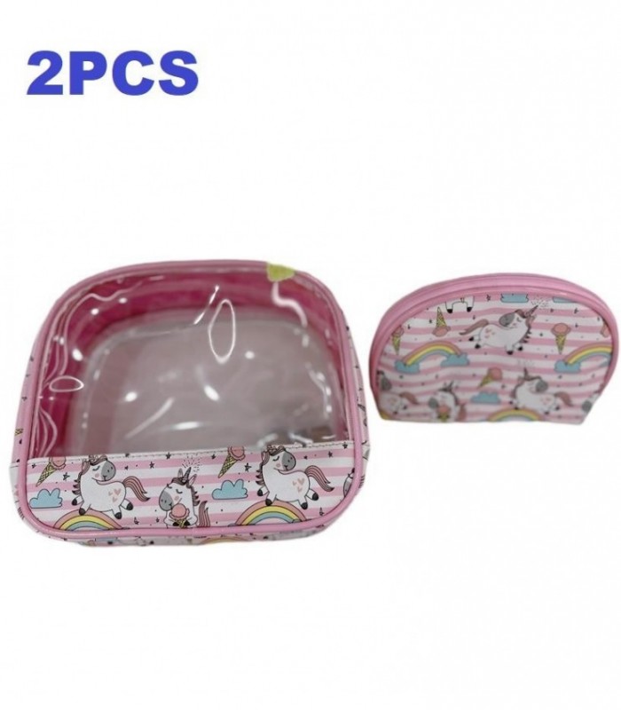 CARTUCHERA 2PCS UNICORNIO TRANSP.132601