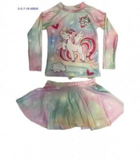 CONJ.PLAYA 2PCS POLLERA M.LARG UNIC.3-5-7-10A 1340
