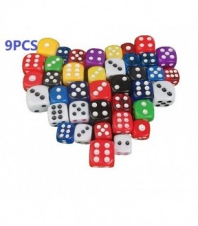 DADO CART.9PCS 16MM COLORIDOS YEXI 133665