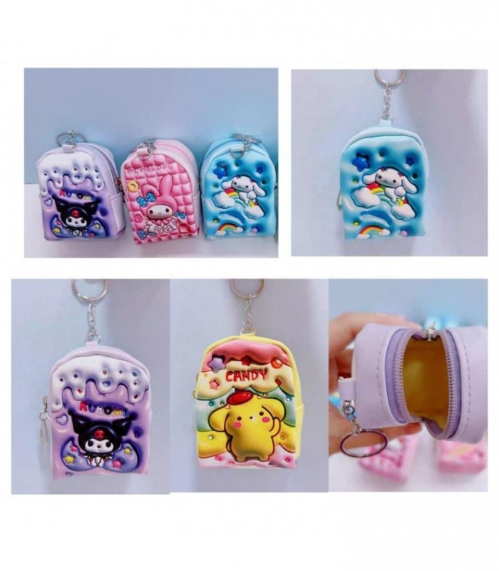 MONEDERO 3D KUROMI-MELO-CINNA-CANDY 9X7CM 134594