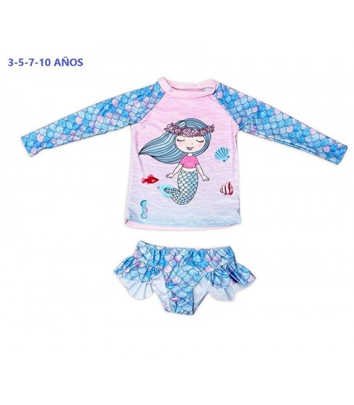 CONJ.PLAYA 2PCS 3-5-7-10A  MG LARGA SIRENA 134760