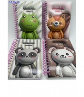 CUADERNITO 3D 10.5X15CM ANIMAL 4D ANILLAD 135014
