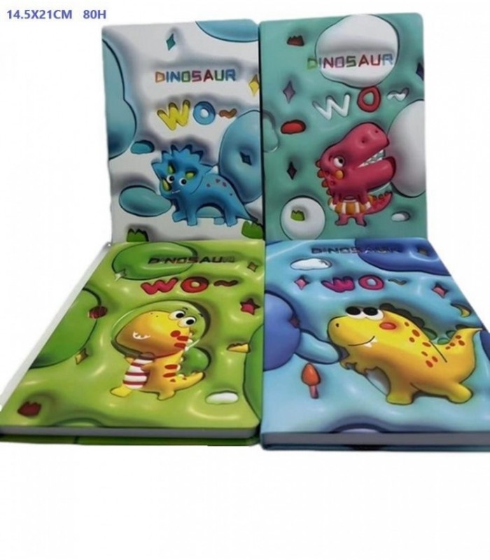 CUADERNO 3D 14.5X21CM 80HJ TD DINO 135021