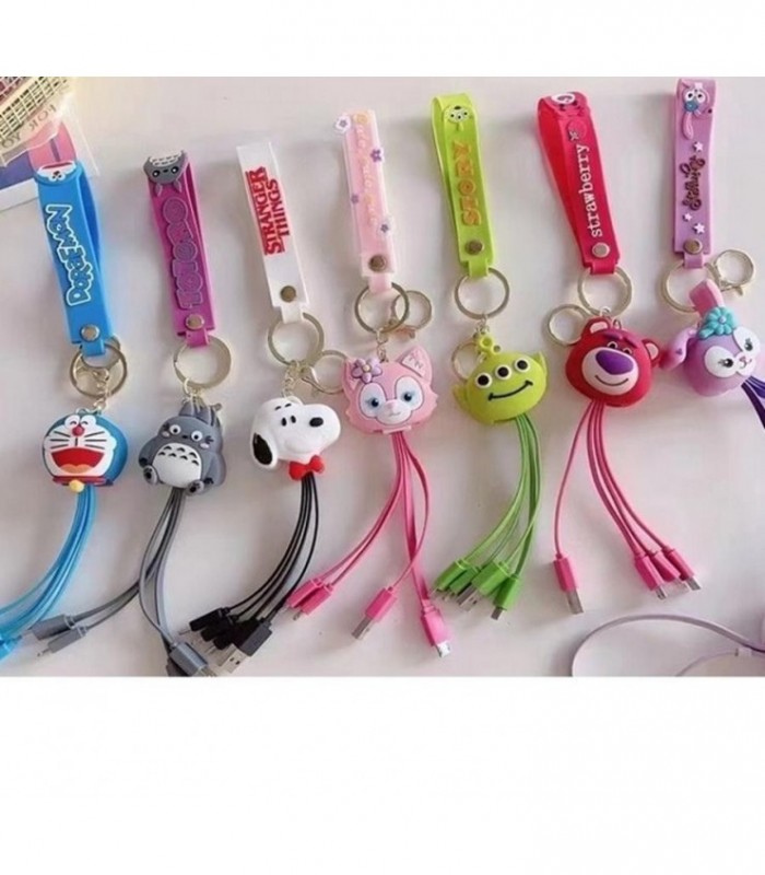 LLAVERO C-CABLE USB 4EN1 ANIMAL VAR.7D 135174
