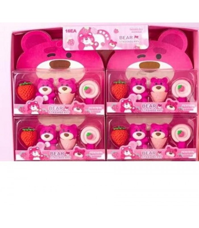 BORRADOR OSO FRUTILLA 4PCS CX.136102
