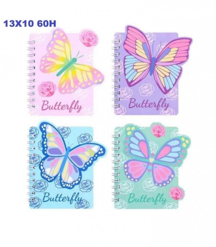 CUADERNITO 60HJ 13X10 MINI MARIPOSA WB-95399