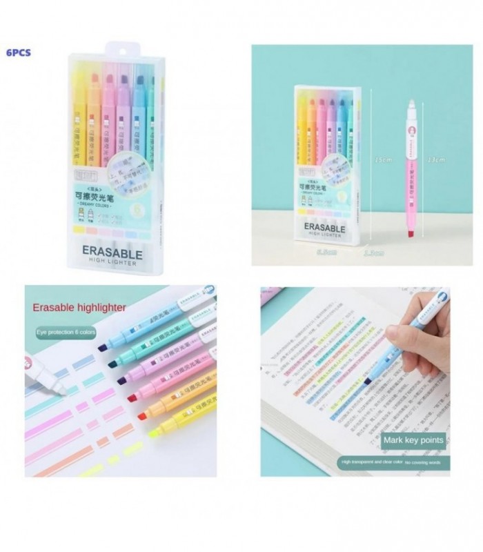 MARCADOR (936) 6PCS BORRABLE 2PUNTAS 9369