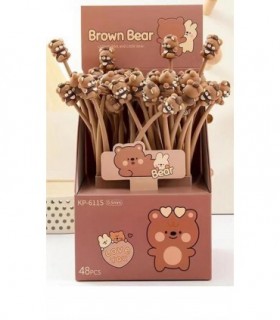 BOLIGRAFO 0.5MM 1PC OSO MARRON KP-6115