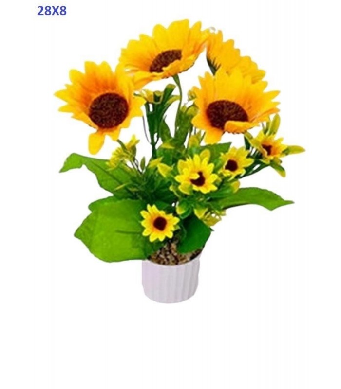 PLANTA ARTIFIC.C-PLANTERA 28X8CM GIRASOL 136833