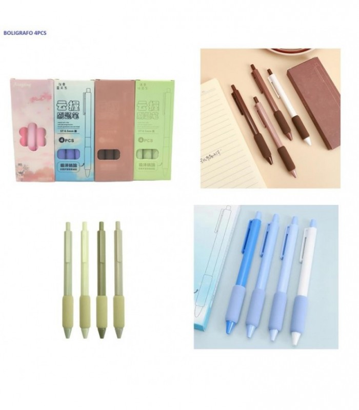 BOLIGRAFO 4PCS COLORES PASTEL XT-9768