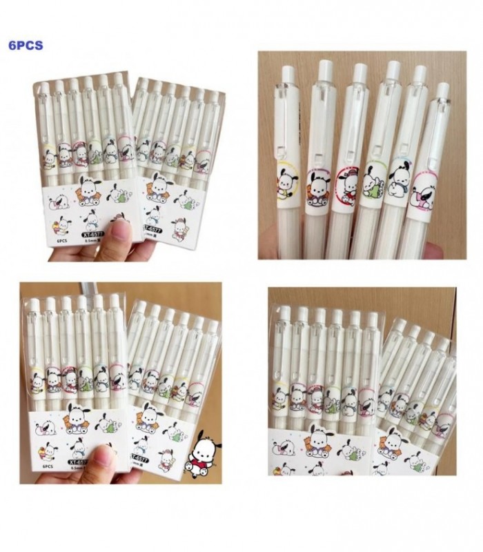 BOLIGRAFO 6PCS 0.5MM POCHACO XT-6577