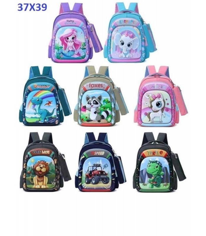 MOCHILA C-CARTUCHERA VARIOS 37X29X14CM 136971