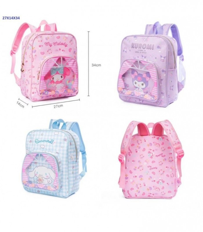 MOCHILA KUROMI-MELO-CINNA 27X14X34CM 134270