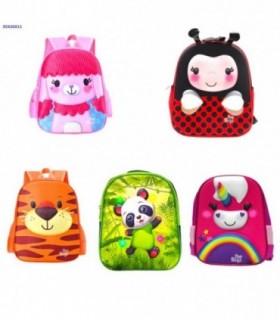 MOCHILA 3D 35X26X11CM 6M PANDA-ELEFANT 137308