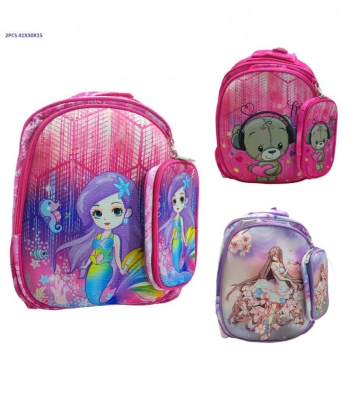 MOCHILA INF.NENA 2PCS 41X30X15CM C-CARTUC.137570