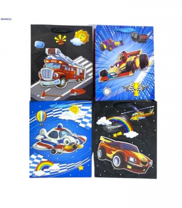 BOLSA DE REGALO 30X40X12CM AUTO-AVION FD8779L-1
