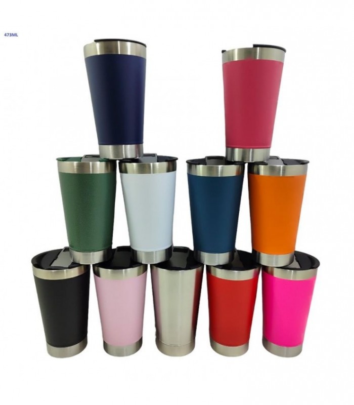 VASO DE ACERO INOX 473ML CON ABRIDOR 217492