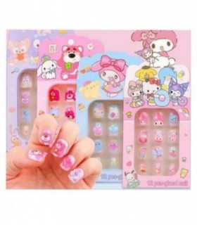 UÑA POSTISA INFANTIL 12PCS 3D KUROMI-MELO 4033